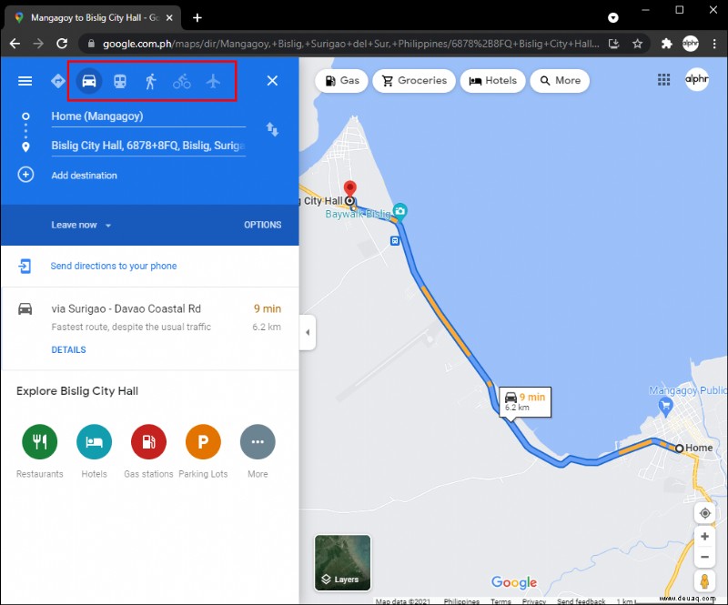 Maut in Google Maps deaktivieren