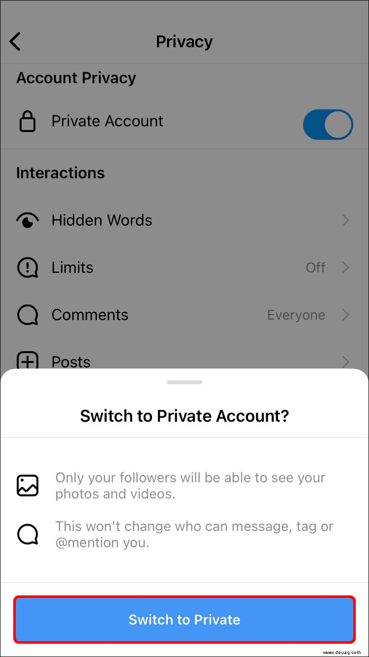 So machen Sie ein Instagram-Konto privat