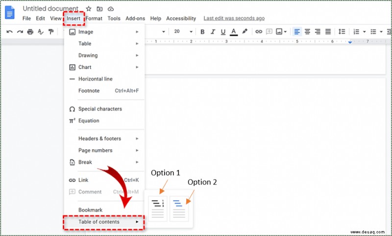 So fügen Sie einem Google-Dokument ein Inhaltsverzeichnis hinzu