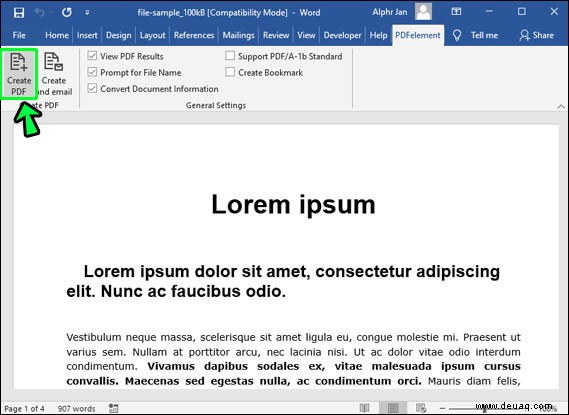 So konvertieren Sie eine Word-Datei in PDF