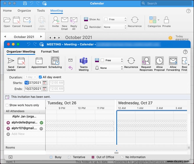 So überprüfen Sie, wer ein Meeting in Outlook akzeptiert hat