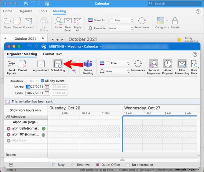 So überprüfen Sie, wer ein Meeting in Outlook akzeptiert hat