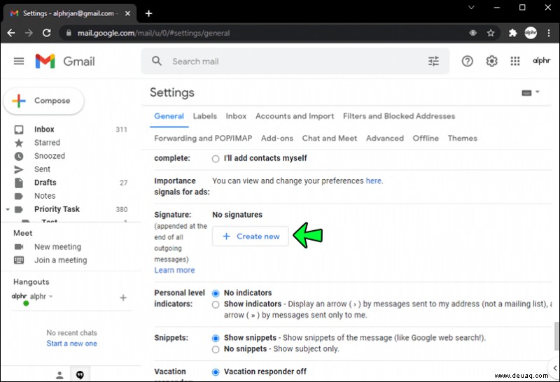 So ändern Sie Ihre Signatur in Gmail