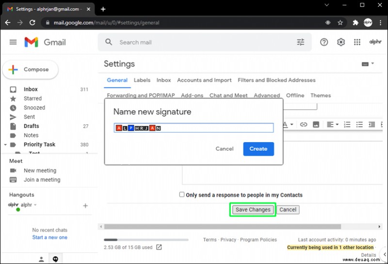 So ändern Sie Ihre Signatur in Gmail