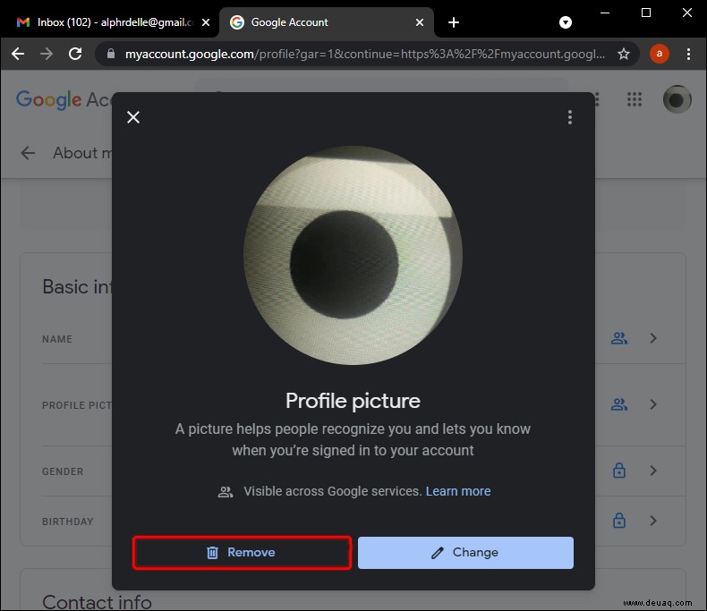 So entfernen Sie ein Profilbild von Google