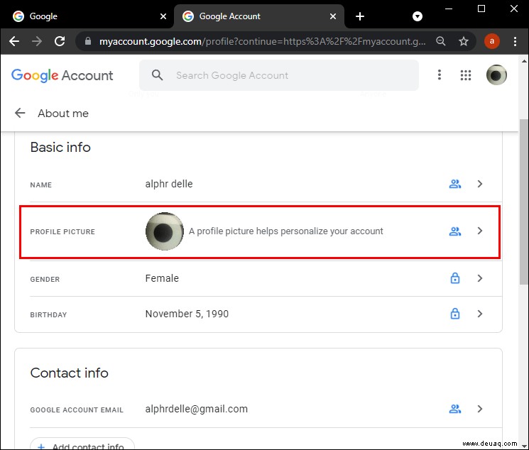 So entfernen Sie ein Profilbild von Google
