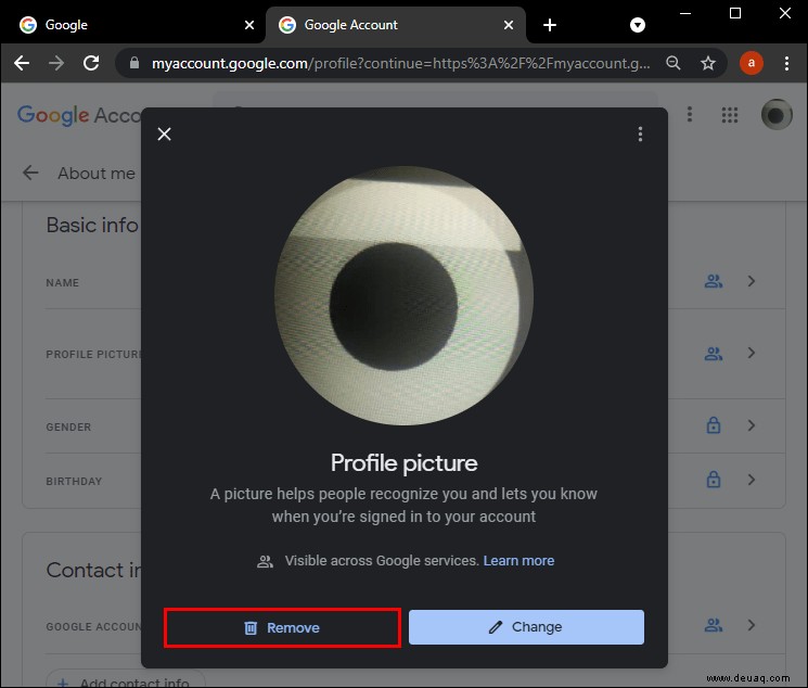 So entfernen Sie ein Profilbild von Google
