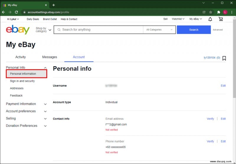 So ändern Sie Ihren eBay-Benutzernamen