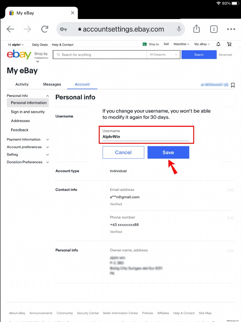 So ändern Sie Ihren eBay-Benutzernamen