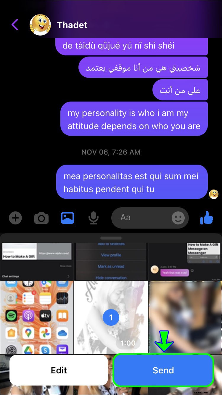 So senden Sie Anhänge in Facebook Messenger