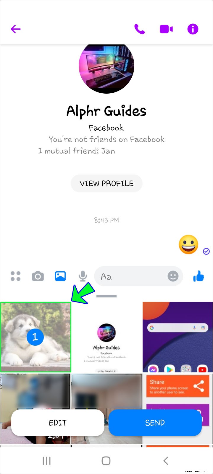 So senden Sie Anhänge in Facebook Messenger