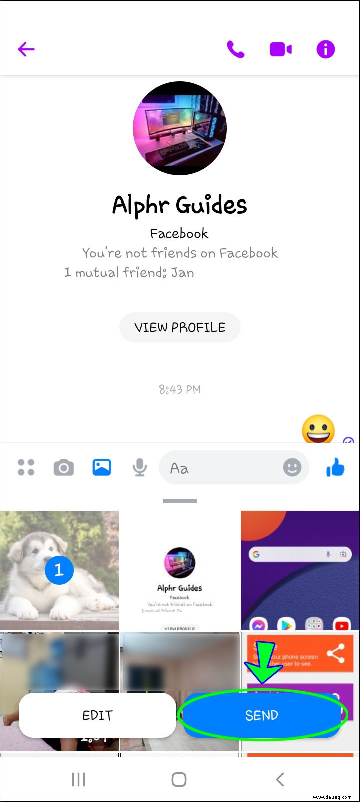 So senden Sie Anhänge in Facebook Messenger