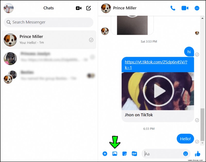 So senden Sie Anhänge in Facebook Messenger