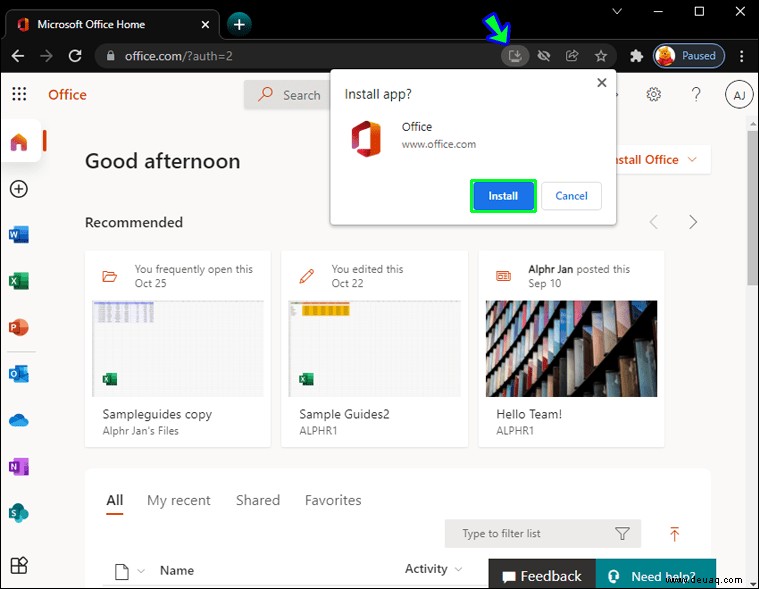 So installieren Sie Office 365