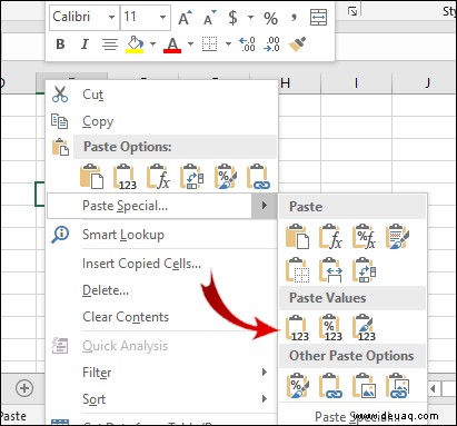 So kopieren Sie Werte in Excel [Nicht die Formel]