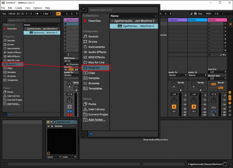 Verwendung von Plugins mit Ableton