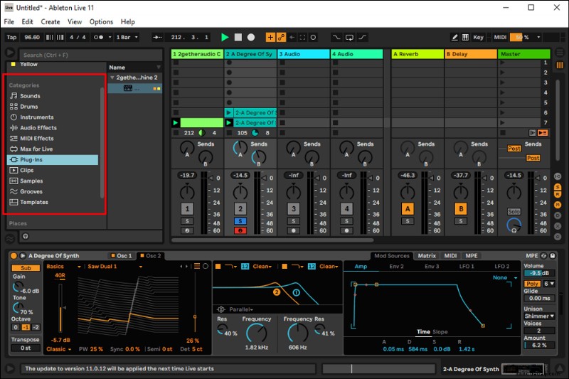 Verwendung von Plugins mit Ableton