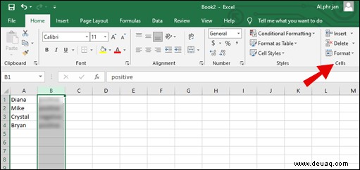 Eine Registerkarte in Excel einblenden