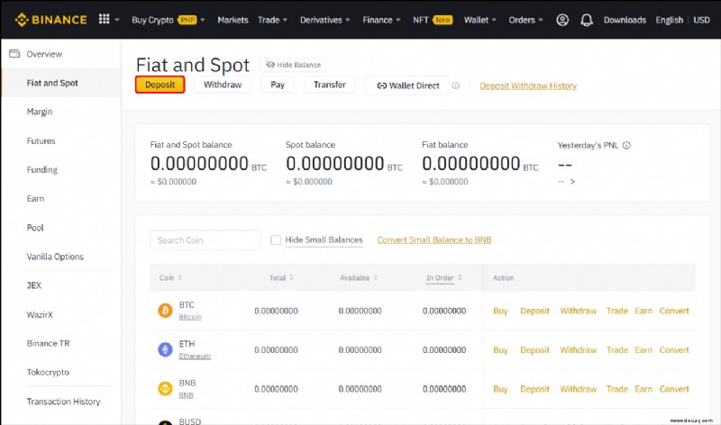 So tätigen Sie eine Einzahlung bei Binance