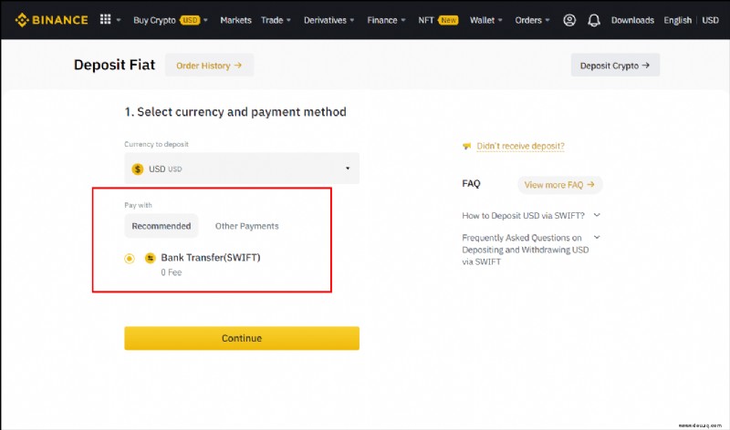 So tätigen Sie eine Einzahlung bei Binance