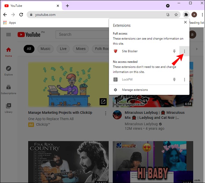 So blockieren Sie YouTube in Google Chrome