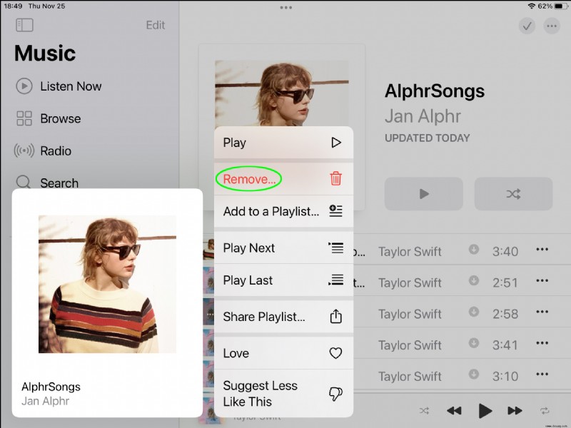 So löschen Sie eine Wiedergabeliste in Apple Music