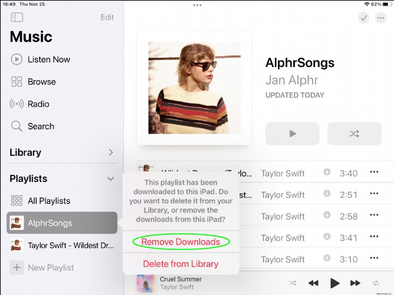 So löschen Sie eine Wiedergabeliste in Apple Music