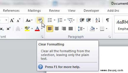 So entfernen Sie alle Formatierungen in Microsoft Word 
