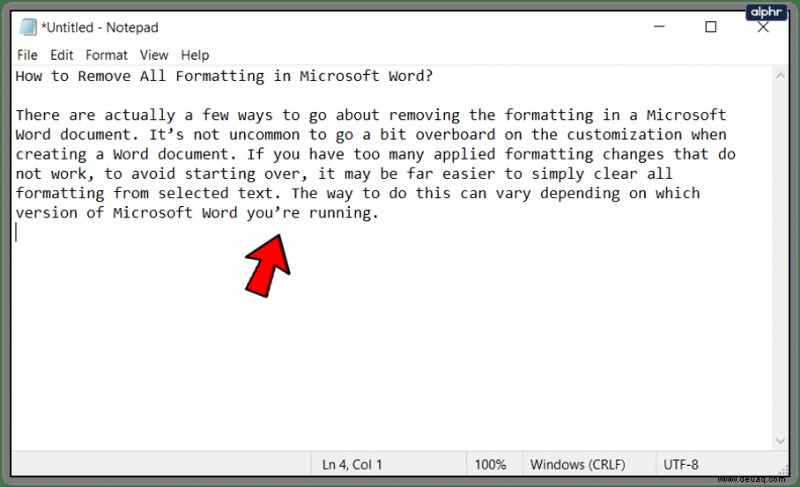 So entfernen Sie alle Formatierungen in Microsoft Word 