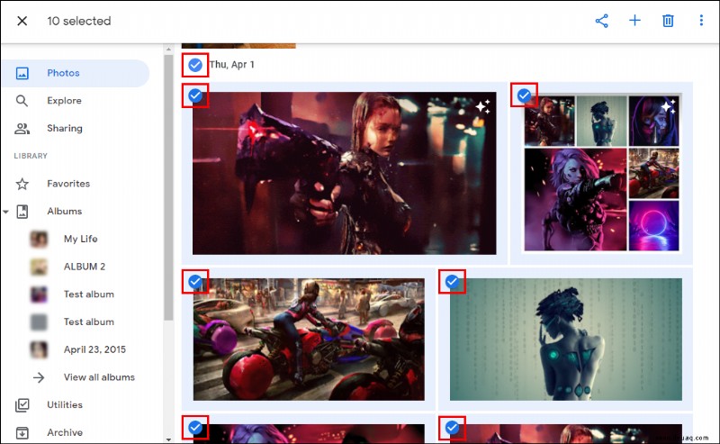 So wählen Sie alle in Google Fotos von einem PC oder Mobilgerät aus 
