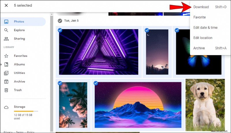 So wählen Sie alle in Google Fotos von einem PC oder Mobilgerät aus 