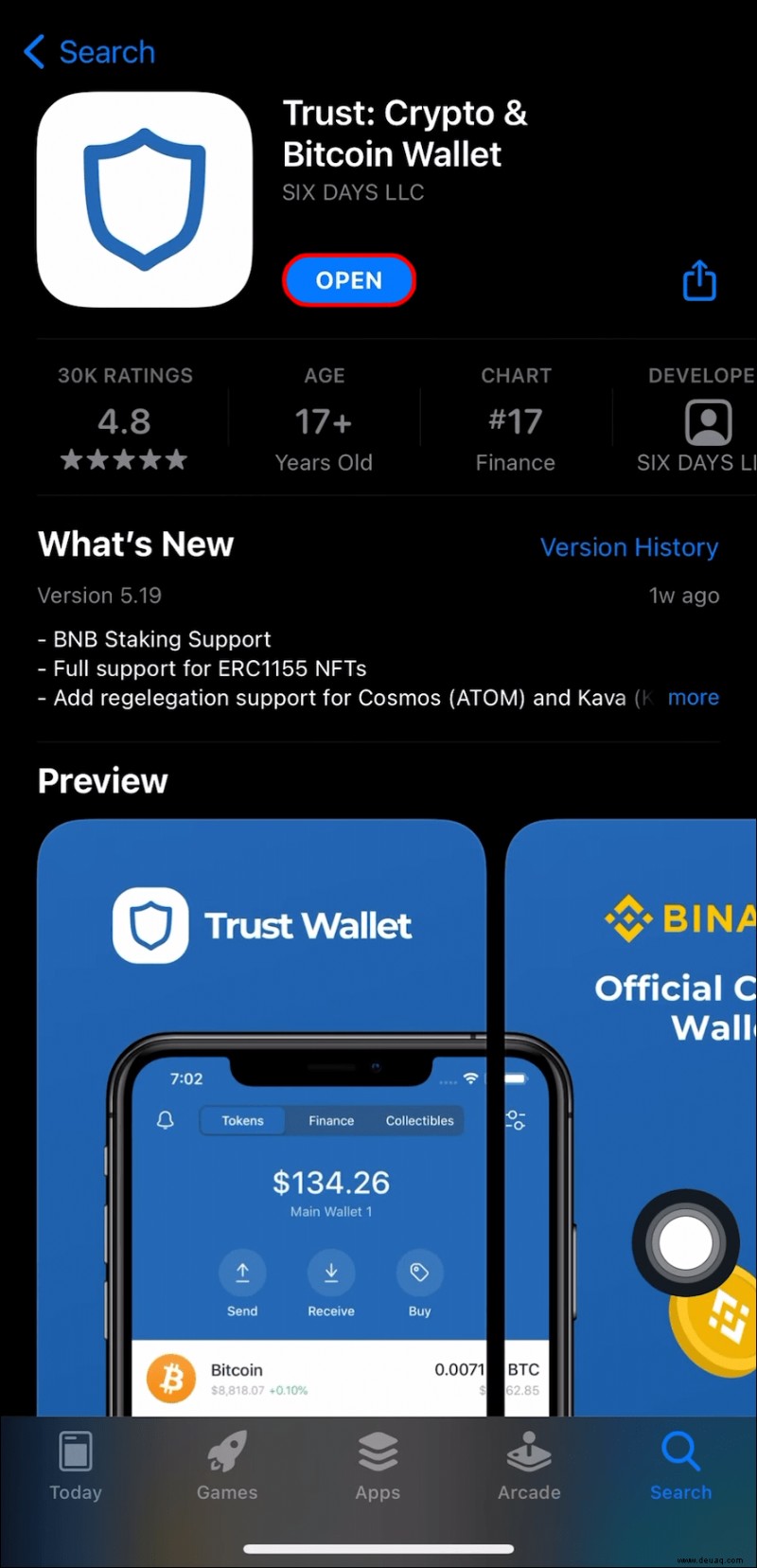 So finden Sie Ihre Wallet-Adresse in Trust Wallet 