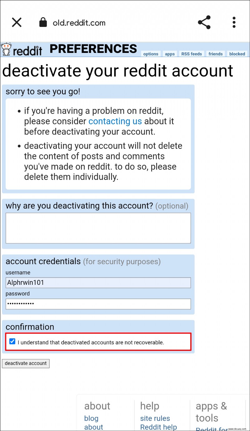So löschen Sie Ihr Reddit-Konto 
