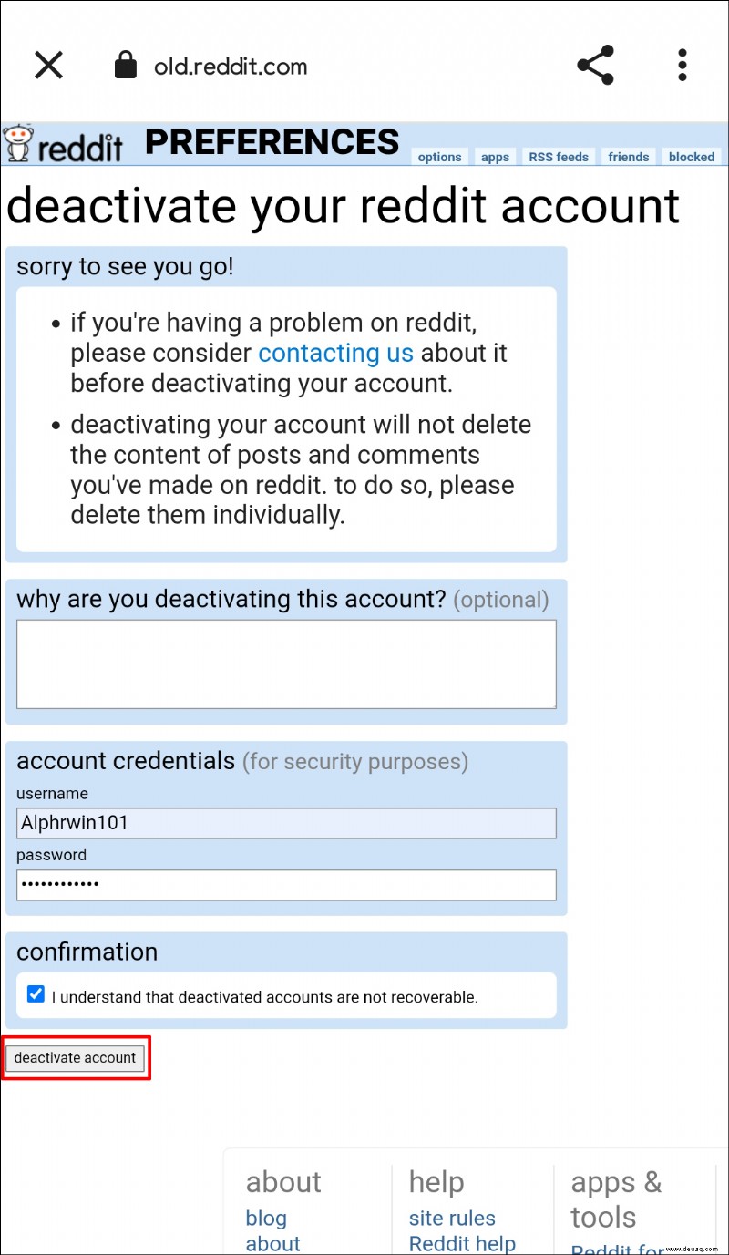 So löschen Sie Ihr Reddit-Konto 