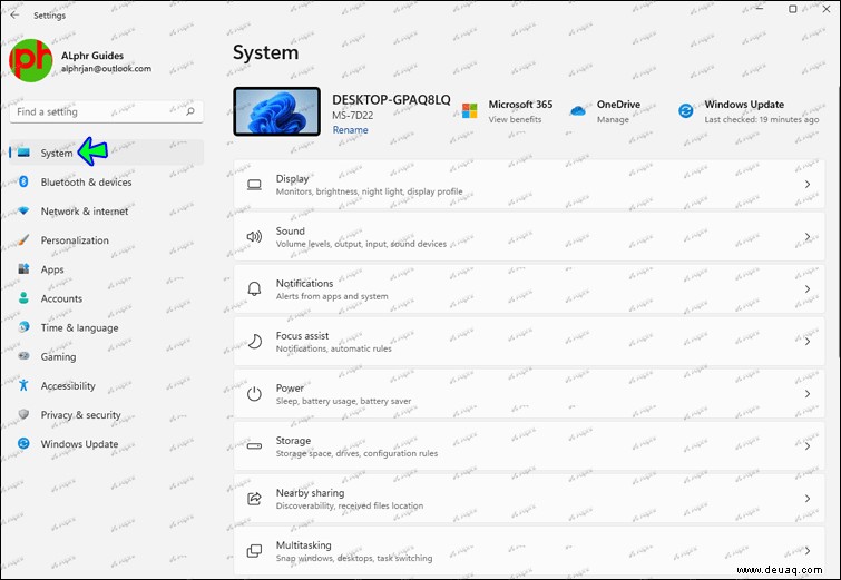 Überprüfen der technischen Daten auf einem Windows-PC