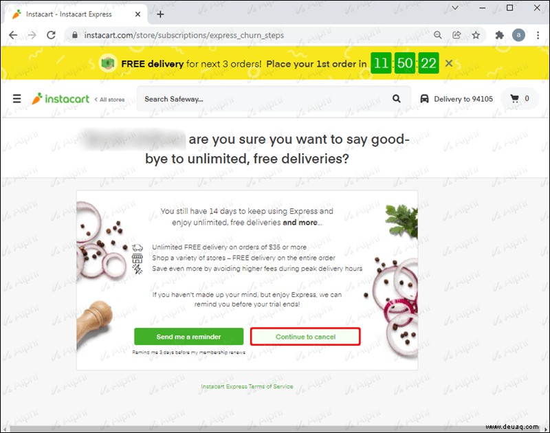 So erhalten Sie eine Rückerstattung in InstaCart