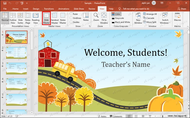 So bearbeiten Sie die Masterfolie in PowerPoint