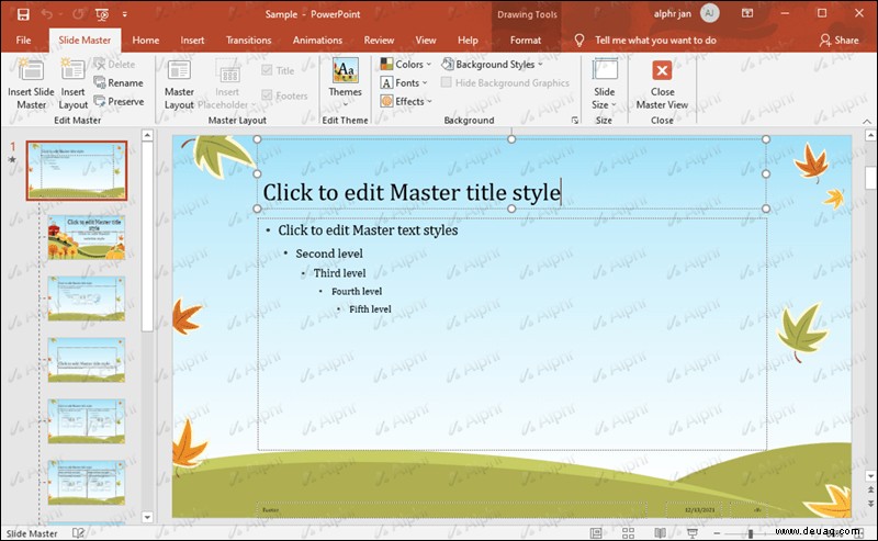 So bearbeiten Sie die Masterfolie in PowerPoint