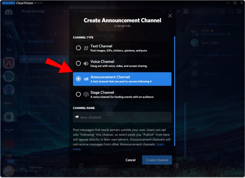 So fügen Sie einen Ankündigungskanal zu Discord hinzu