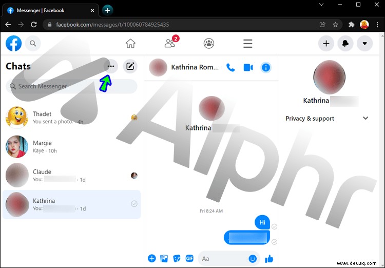 So zeigen Sie archivierte Nachrichten in Messenger an