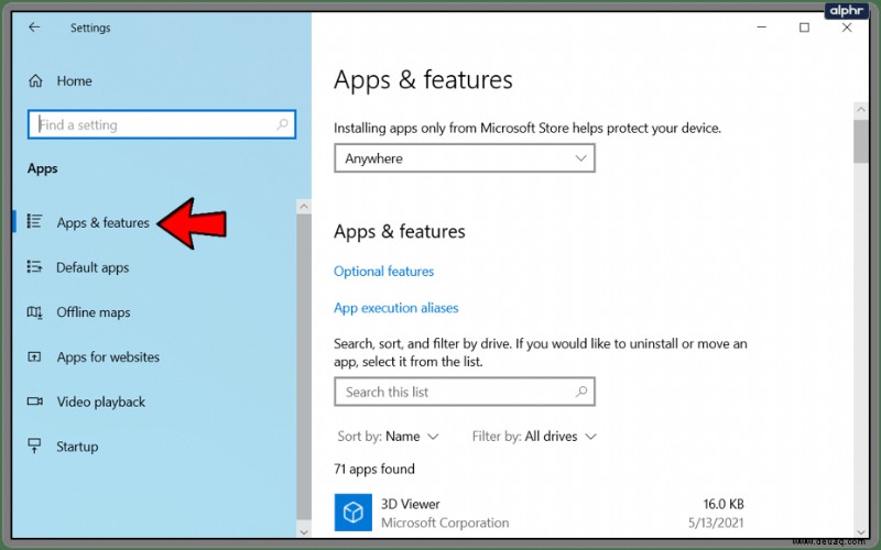 So ändern Sie den Speicherort des Installationsordners für Windows 10-Apps