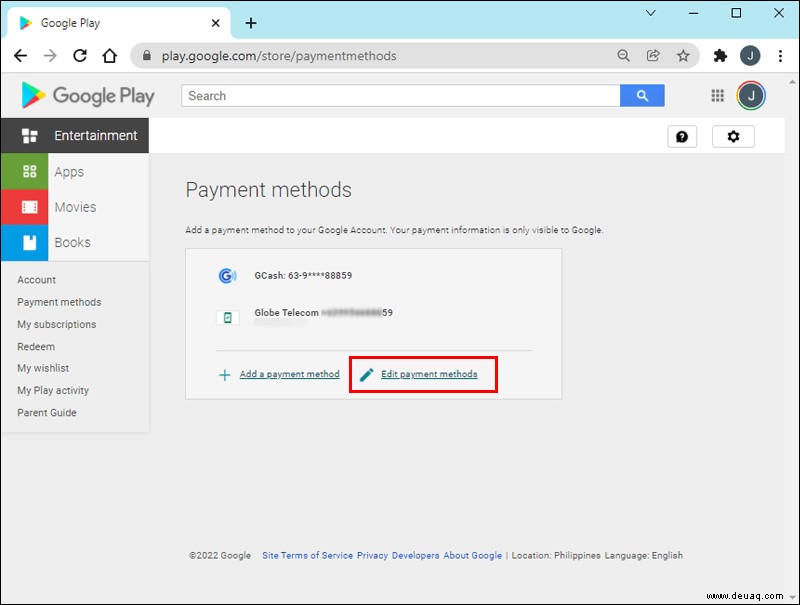So entfernen Sie eine Zahlungsmethode in Google Play