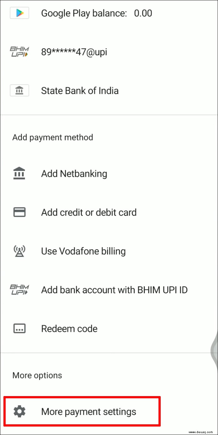 So entfernen Sie eine Zahlungsmethode in Google Play