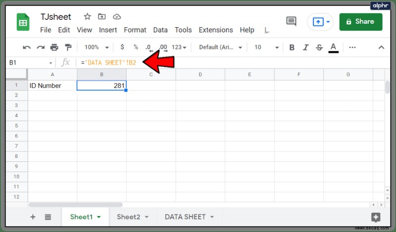 So verknüpfen Sie Daten von einem anderen Tab in Google Sheets 
