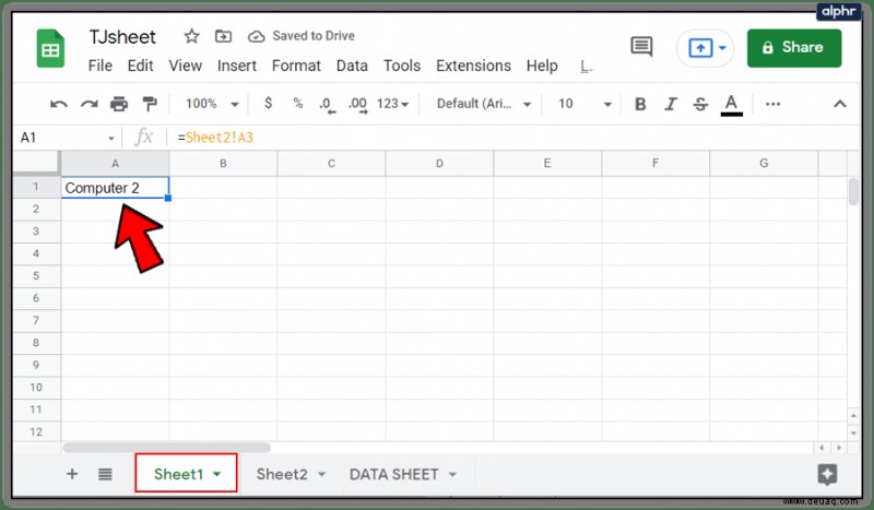 So verknüpfen Sie Daten von einem anderen Tab in Google Sheets 