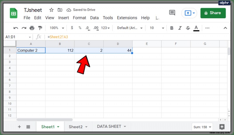 So verknüpfen Sie Daten von einem anderen Tab in Google Sheets 