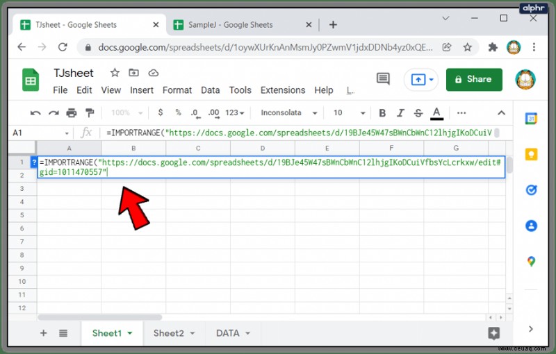 So verknüpfen Sie Daten von einem anderen Tab in Google Sheets 