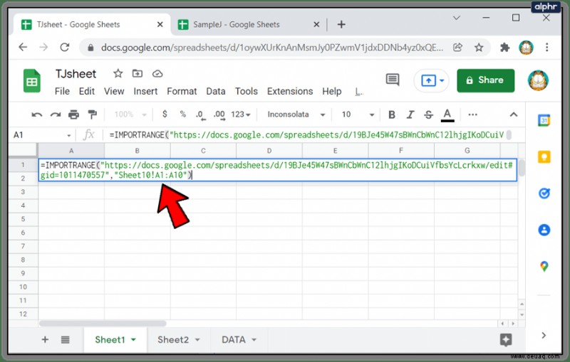 So verknüpfen Sie Daten von einem anderen Tab in Google Sheets 