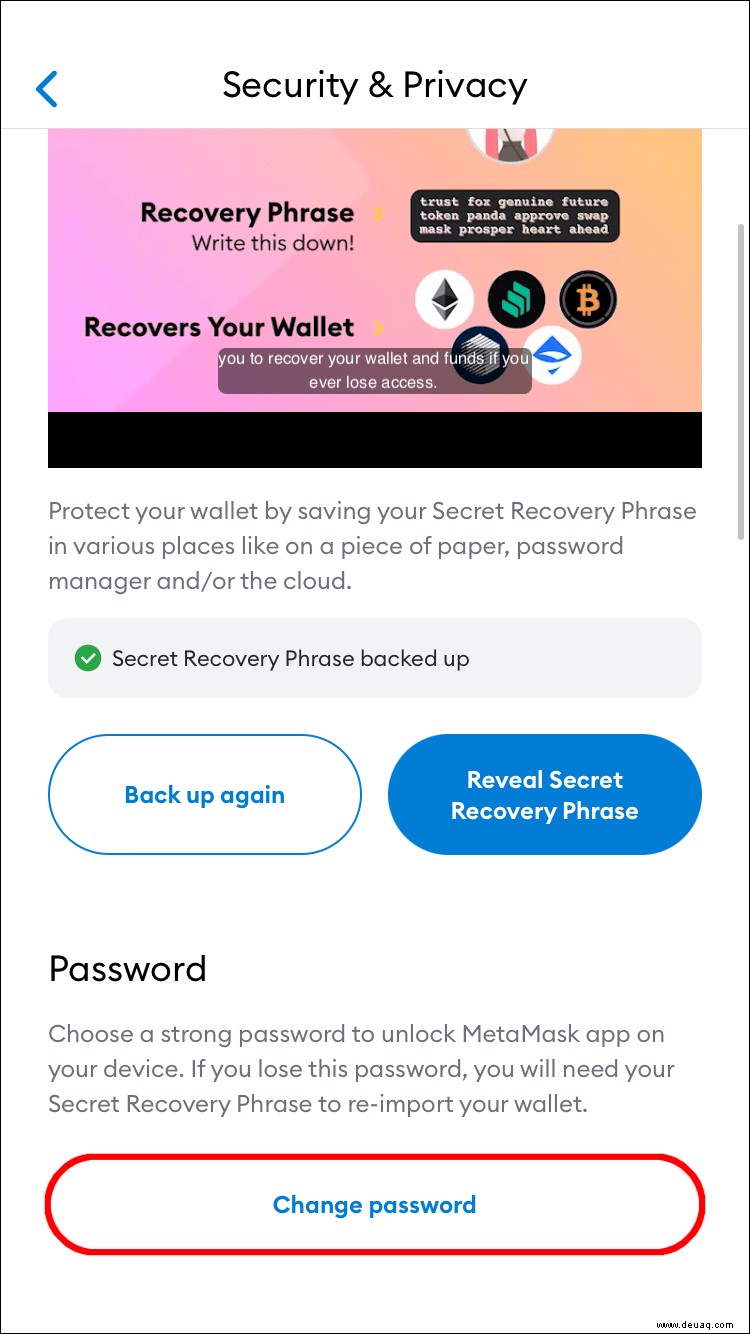 So ändern Sie ein MetaMask-Passwort 