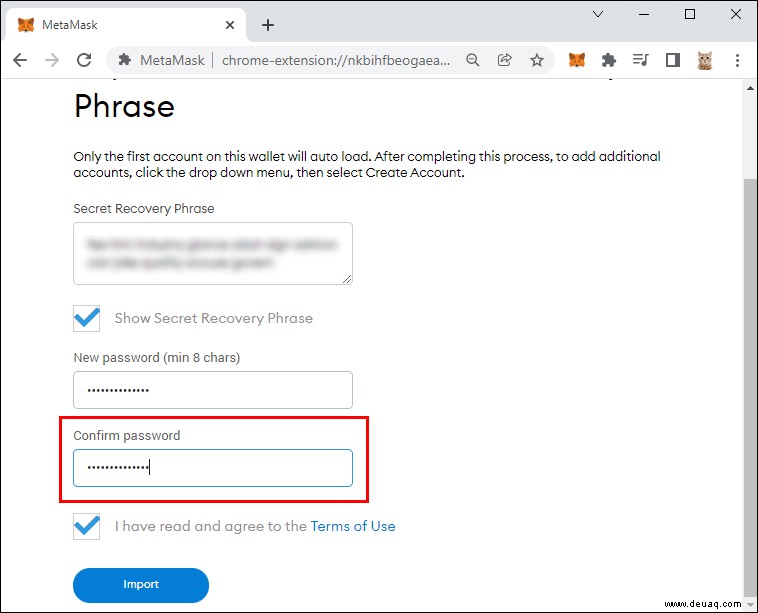 So ändern Sie ein MetaMask-Passwort 